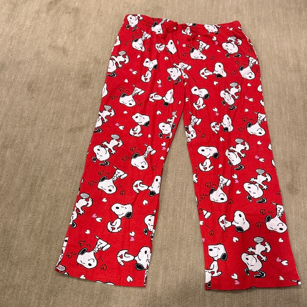 NWT!  Men's XL Peanuts Red Snoopy Pajama Bottoms